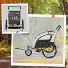 Aosom 2-in-1 Bike Trailer for Kids, Foldable Baby Stroller Carrier - Black-Five-point safety harness to keep your child strapped in 