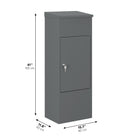 Ceha Canada Medium Parcel Drop Box - 16" W x 12" D x 41"  H - Basalt Grey-USER-FRIENDLY DESIGN: The parcel opening is designed with user convenience in mind, incorporating a large anti-theft baffle for added security