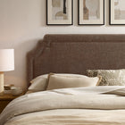 Modway Magnolia Upholstered Fabric King Size Headboard - Mocha-Scalloped Silhouette