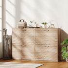 HOMCOM Slim Shoe Storage Cabinet with 4 Flip Drawers for 12 Pairs - Oak-Two-level adjustable shelf for various shoes
