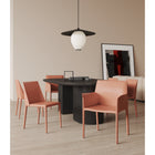 Manhattan Comfort Paris Modern Leatherette Upholstered Dining Chairs - Clay - Set of 6-Includes 2 Armchairs and 4 Dining Chairs