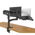 ShoppingAll Fully Adjustable Dual Monitor Stand Arm Mount and Laptop Trad Adapter - Black-Store your cables neat and organized with built-in cable clips, save your desk space and keep your workstation clean
