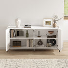Manhattan Comfort Abbey 66.9" Modern Sideboard - White-Sleek, Handle-Free Doors for a Clean, Uncluttered Look