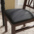 HOMCOM Farmhouse Dining Chairs with PU Leather Seat & Wood Frame - Dark Brown - Set of 2-Colour: Black, Dark Brown