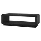 Hudson&Canal Lonni 47" Wide Rectangular Coffee Table - Black Grain-Tabletop and lower shelf feature a weight capacity each of 50 lbs