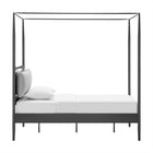 Modway Marlowe 4-Poster Canopy Metal Twin Platform Bed - Charcoal-No Box Spring Required