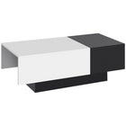 HOMCOM Modern Rectangle Coffee Table with Hidden Storage Trunk Slide Top - Black and White-16mm Particle board construction in laminated finish, tested for quality wear and stain resistant