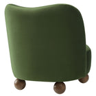 Modway Monroe Performance Velvet Accent Chair - Moss Green Walnut-Non-Marking Foot Pins