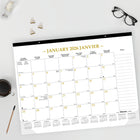 Blueline 2026 Gold Monthly Desk Pad Calendar - 22" x 17" - Bilingual-Yearly calendar at the bottom of each sheet