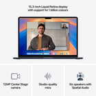Apple MacBook Air 15" - M4 Chip - 256 GB SSD - 16 GB Unified Memory - Midnight - French-Portable Design - Superlight and less than half an inch thin, MacBook Air fits easily into your bag—and your on-the-go lifestyle