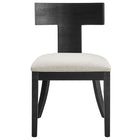 Modway Peregrine Wood and Fabric Upholstered Dining Chairs - Black/Heathered Weave Ivory - 2 Pack-9