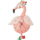 Enesco Allen Designs Pinky The Flamingo with Flowers Sculpted Pendulum Wall Clock-From the Allen Designs collection, created by Michelle Allen