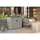 Suncast Backyard Oasis Storage Unit - 130 Gal. - Dove Grey-INTERIOR DIMENSIONS: 44.5 in. W x 20 in. D x 35.25 in. H.