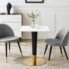 Modway Zinque 24" Square Dining Table - Gold White-MDF Tabletop