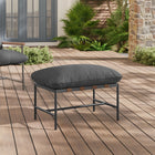 Modway Raya Outdoor Patio Boucle Ottoman - Charcoal-Poly Sling Straps