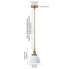 Hudson&Canal Elodie 8" Wide Pendant with Metal Shade - Matte White/Brass/Matte White-Clean with a soft, dry cloth and no harsh chemicals or abrasive cleaning materials