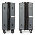Air Canada Laurentian 24" Hardside Checked Luggage - 360-Degree Spinner - Charcoal-Interlocking zipper pullers, protective side feet and top and side grip handles support practical travel use
