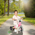 Qaba Baby Balance Bike with 3 Silence Wheels - Pink-Fully enclosed wheels protect little feet during playtime