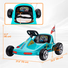 Qaba 6V 7AH Electric Battery Powerd Kids Go Kart - Blue-Constructed from PP and metal for longevity 