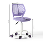 Homy Casa Teen Task Chair - Purple-Colourful casters suitable for hardwood or carpeted floors