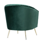Manhattan Comfort Rosemont 32.28" Mid-Century Modern Velvet Upholstered Accent Chair - Green and Gold - 2 Pack-Home Assembly Required. All Hardware Included