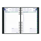 Blueline 2027 CoilPro Daily Planner with Hard Lizard-Like Cover - 8" x 5" - Black - Bilingual-Note box on each page and monthly expense page at the end of each month