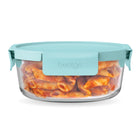 Bentgo Glass Leak-Proof Glass Food Storage - 970 mL - Soft Aqua-Made with superior-grade borosilicate glass that is thermal shock-resistant so you can freeze and heat the containers with confidence