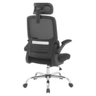 Work Smart Black Mesh Back And Fabric Seat Managers Chair With Headrest - Black- 2-Way adjustable headrest