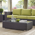 Modway Convene Outdoor Patio Coffee Table - Espresso-Powder Coated Aluminum Frame