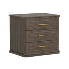 Manhattan Comfort Clifford Traditional 3-Drawer Nightstand - Walnut-Rounded Edges: Soft contours add visual appeal and a smooth, finished look