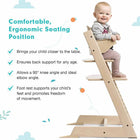 MotionGrey Blessy Wooden High Chair with Tray - Adjustable Baby & Toddler Dining Chair for Age 6 Months+ - Wood-4