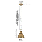 Hudson&Canal Elodie 8" Wide Pendant with Metal Shade - Brass/Brass-Clean with a soft, dry cloth and no harsh chemicals or abrasive cleaning materials