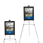 Quartet Aluminum Lightweight Telescoping Easel - 38" - 66" - Silver-3/4" tubular steel legs extend from 38" - 66"