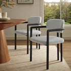 Modway Elio Barrel Fabric and Metal Dining Chair - Black/Dove Grey-Powder-Coated Metal Frame