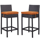 Modway Lift Outdoor Patio Bar Stool - Espresso Orange - Set of 2-For entertaining or everyday use
