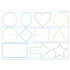 Ashley Productions Smart Poly PosterMat Pals Space Savers - 13" x 9-1/2" - Shapes Tracing - 10 Pack-Use with dry erase or water based markers and washable crayons. Write-on/wipe-off surface.