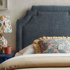 Modway Magnolia Upholstered Fabric Twin Size Headboard - Slate Blue-Traditional Style Silhouette