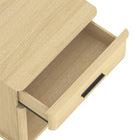 Manhattan Comfort Clifford Traditional 1-Drawer Nightstand - Natural Oak-Sleek Hardware: Modern drawer pull adds contrast and a clean, contemporary touch