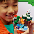 LEGO Minecraft Steve's Taiga Adventure-Accessories include Steve’s diamond sword, TNT, diamonds and a treasure chest
