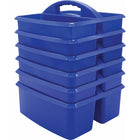 Teacher Created Resources Blue Plastic Storage Caddy - 6 Pack-These storage caddies are a handy tote for your markers, calculators, timers, manipulatives, and many more small items that you want to keep within reach.