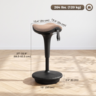 HOMCOM Swivel Standing Backless Wobble Stool Chair with Rocking Motion - Brown-Backless feature promotes a naturally upright posture