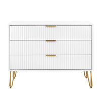 Manhattan Comfort DUMBO 35.19" Modern Dresser - White-Modern-Contemporary with a taste of Glam - Dresser for Bedroom and Living Room Use.