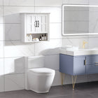 HOMCOM Bathroom Wall Cabinet with Adjustable Shelf and 2 Doors for Hallway - White-MDF and particle board construction adds its stability