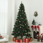 HOMCOM 9' Artificial Christmas Tree with Auto Open - Steel Base - Green-Quick and easy setup with hinge construction and section design, about 45-60 min 