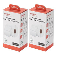 MUNBYN Thermal Label - 2.25 x 1.25" - White - 1000 Sheets/Roll - 2 Rolls/Pack - 2 Pack (4000 Sheets)-Specifications: 2-1/4" X 1-1/4" (57.15mm X 31.75mm) (1,000 Labels/Roll, 1 Roll)，Paper tube diameter：1.26"(32mm) Paper roll diameter：3.15"(80mm).