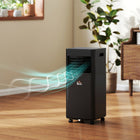 HOMCOM 8000 BTU Quiet Air Conditioner with Remote Control - Black-Three functions: cool, dehumidify, fan, with two-speed levels 