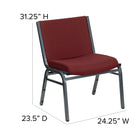 Flash Furniture HERCULES Series Big & Tall Burgundy Fabric Stack Chair-Contoured Cushions