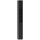 Kleankin Bathroom Storage Cabinet with Shelves and Toilet Paper Holder - Black Wood Grain-Four open shelves and two 2-tier cabinet neatly arrange your towels, linen and other bathroom essentials
