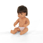 Miniland Educational Anatomically Correct 15" Baby Doll - Caucasian Boy - Brunette-Light vanilla scent