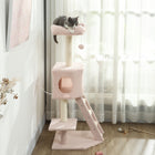 PawHut 47" Cat Tree Tower with Condo and Scratching Posts - Ball-Plush covers for added comfort 